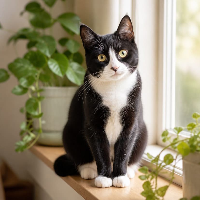 Oliver, a black and white tuxedo cat